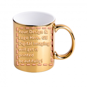 Cheap Personalized Printed Gold Mug, Singapore events mugs supplier